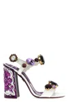 Dolce & Gabbana Patent Leather Sandal With Jewel Embroidery In Purple