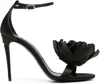Dolce & Gabbana Keira 105 Satin Bow Sandals In Patent Leather In Black