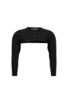 Dolce & Gabbana Black Black Cropped Cardigan In Black