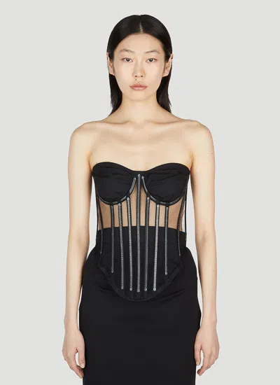 Dolce & Gabbana Embellished Corset Top In Black