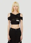Dolce & Gabbana Women Kim Mesh Cross Over Top In Black