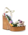 Dolce & Gabbana 85mm Keira Textile Clog Sandals In Flowers