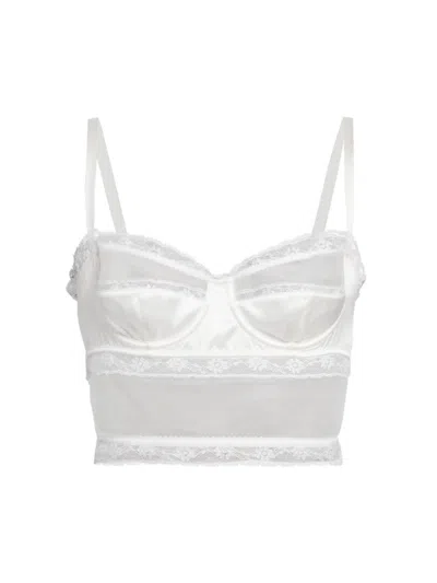 Dolce & Gabbana Women's Lace Bustier Top In Optical White