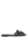 Dolce & Gabbana Crystal-embellished Lace Sandals In Black