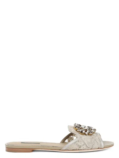 DOLCE & GABBANA WOMEN'S LACE FLAT SANDALS