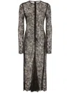 Dolce & Gabbana Elegant Black Semi-sheer Lace Midi Dress For Women In Black