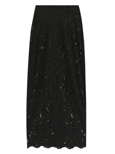 Dolce & Gabbana Women's Lace Midi-skirt In Black