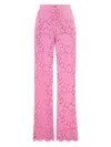 Dolce & Gabbana Floral Lace Tailored Trousers In Pink