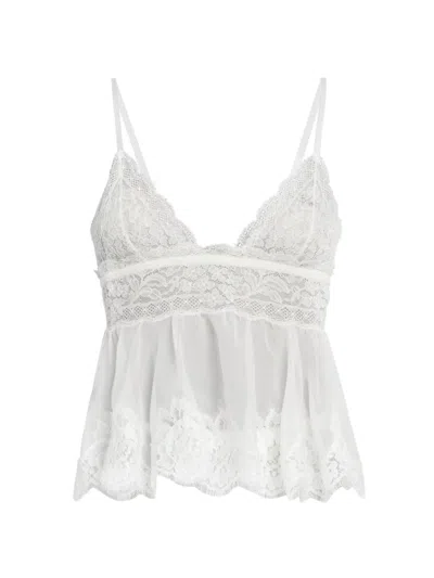 Dolce & Gabbana Women's Lace Peplum Tank In Optical White