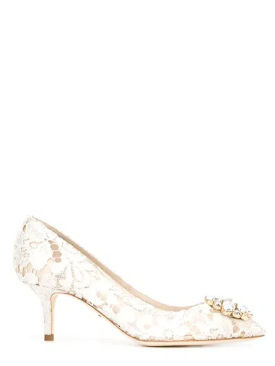 DOLCE & GABBANA DOLCE & GABBANA WOMEN LACE RAINBOW PUMPS WITH 60MM BROOCH