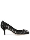 Dolce & Gabbana Bellucci 90 Crystal-embellished Pumps In Taormina Lace In Blue