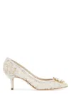 Dolce & Gabbana Bellucci Embellished Lace Pumps In Nude & Neutrals
