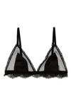 Dolce & Gabbana Black Lace Triangle Bra With Matching Inserts For Women In Black