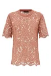 Dolce & Gabbana Dolce&gabbana Pink Lace T Shirt In Pink