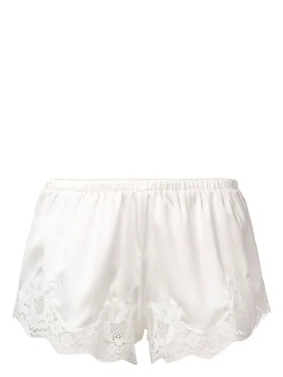 DOLCE & GABBANA WOMEN'S LACE TRIM SATIN SHORTS
