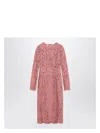 Dolce & Gabbana Women Branded Floral Cardonetto Lace Sheath Dress In Pink