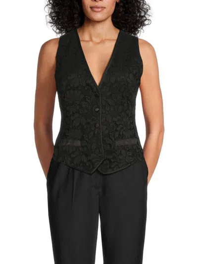 Dolce & Gabbana Women's Lace V-neck Vest In Black