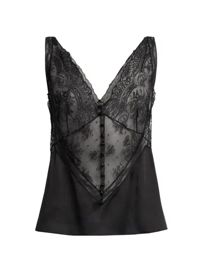 Dolce & Gabbana Women's Lace V-neck Blouse In Black