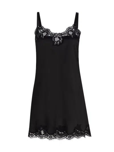 DOLCE & GABBANA WOMEN'S LACE-TRIMMED SILK SATIN NIGHTGOWN