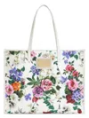 Dolce & Gabbana Flower Print Tote Bag In Multicolour