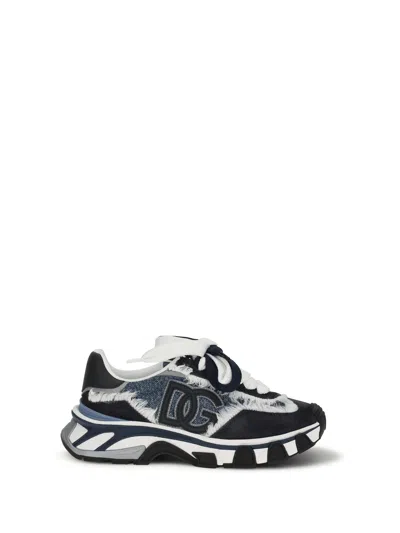 Dolce & Gabbana Women Leather And Denim Sneakers In Multi