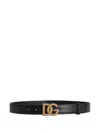 Dolce & Gabbana Adjustable Loop Stitched Belt In Black