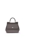 Dolce & Gabbana Sicily Medium Leather Shoulder Bag In Gray