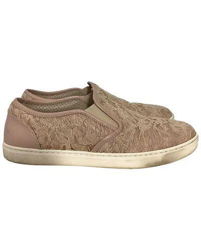 Dolce & Gabbana Women's Leather Lace Detail Slip-on Sneaker (authentic Pre-  Loved)