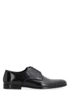 Dolce & Gabbana Black Leather Raffaello Lace-up Shoes In Black