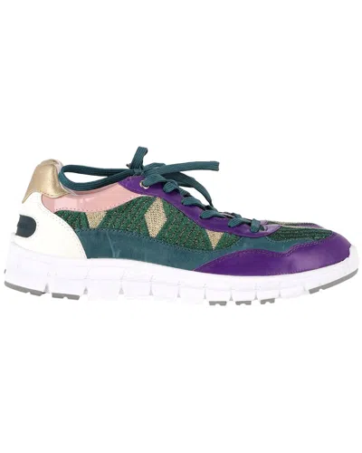 Pre-owned Dolce & Gabbana Women's Leather Mardi Gras Low-top Sneaker (authentic Pre-loved)