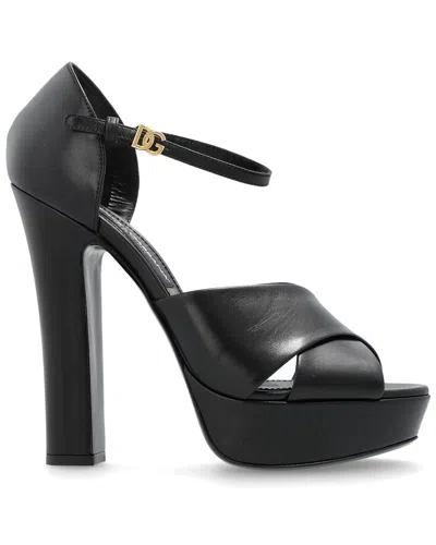 Pre-owned Dolce & Gabbana Women's Leather Platform Sandal (authentic Pre-loved)
