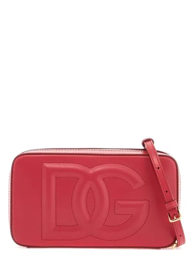 DOLCE & GABBANA WOMEN'S LEATHER SHOULDER BAG WITH LOGO