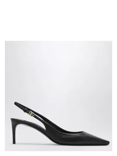 DOLCE & GABBANA WOMEN'S LEATHER SLINGBACK DÃ©COLLETÃ© PUMPS