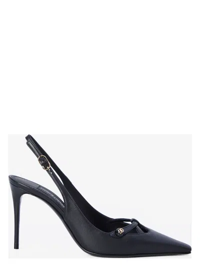 DOLCE & GABBANA WOMEN'S LEATHER SLINGBACK DÃ©COLLETÃ© PUMPS