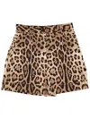 Dolce & Gabbana High Waist Leopard Stretch Drill Shorts In Multi