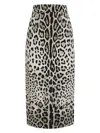 Dolce & Gabbana Leo Print Silk Charmeuse Midi Skirt