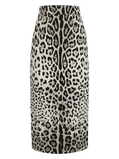 Dolce & Gabbana Women's Leopard Print Skirt In Hi13n