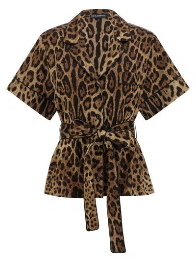 Dolce & Gabbana Women's Leopard Shirt In Brown