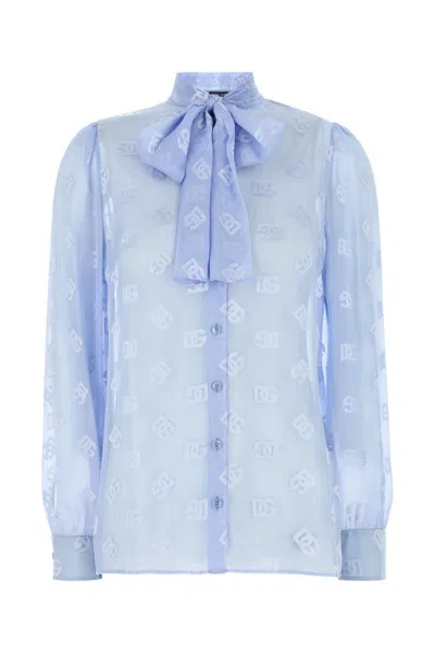 Dolce & Gabbana Women Light Blue Silk Blend Shirt