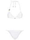 Dolce & Gabbana Triangle Bikini With Dg Logo In White