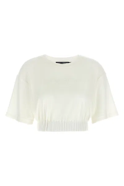 Dolce & Gabbana White Logo Chenille Top
