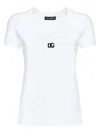 Dolce & Gabbana Logo-embroidered Cotton-blend T-shirt In White