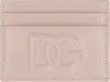 Dolce & Gabbana Logo Detail Leather Card Holder In Pale Pink