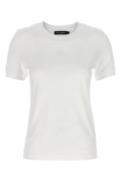 Dolce & Gabbana Women Logo Embroidery T-shirt In White