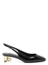 Dolce & Gabbana Black Décolleté With Dg Logo On The Heel In Black