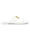 Dolce & Gabbana Women White Thong Sandals With Logo Plaque On The Front In Rubber Woman In White