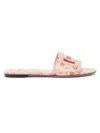Dolce & Gabbana Dg Interlock Floral-printed Leather Slide Sandals In Multi