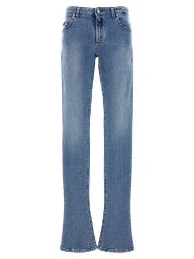 Dolce & Gabbana Women Logo Plaque Jeans In Blue