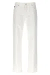 Dolce & Gabbana Denim Trousers With Logo Detail And Pockets In White