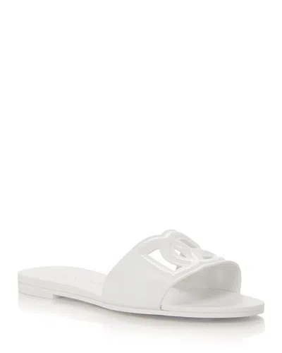 Dolce & Gabbana Women's Logo Pool Slide Sandals In Bianco